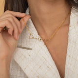 Gold Filled Custom Name Necklace with paperclip chain