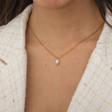 Dainty Freshwater Pearl Necklace that it is tarnish free and waterproof