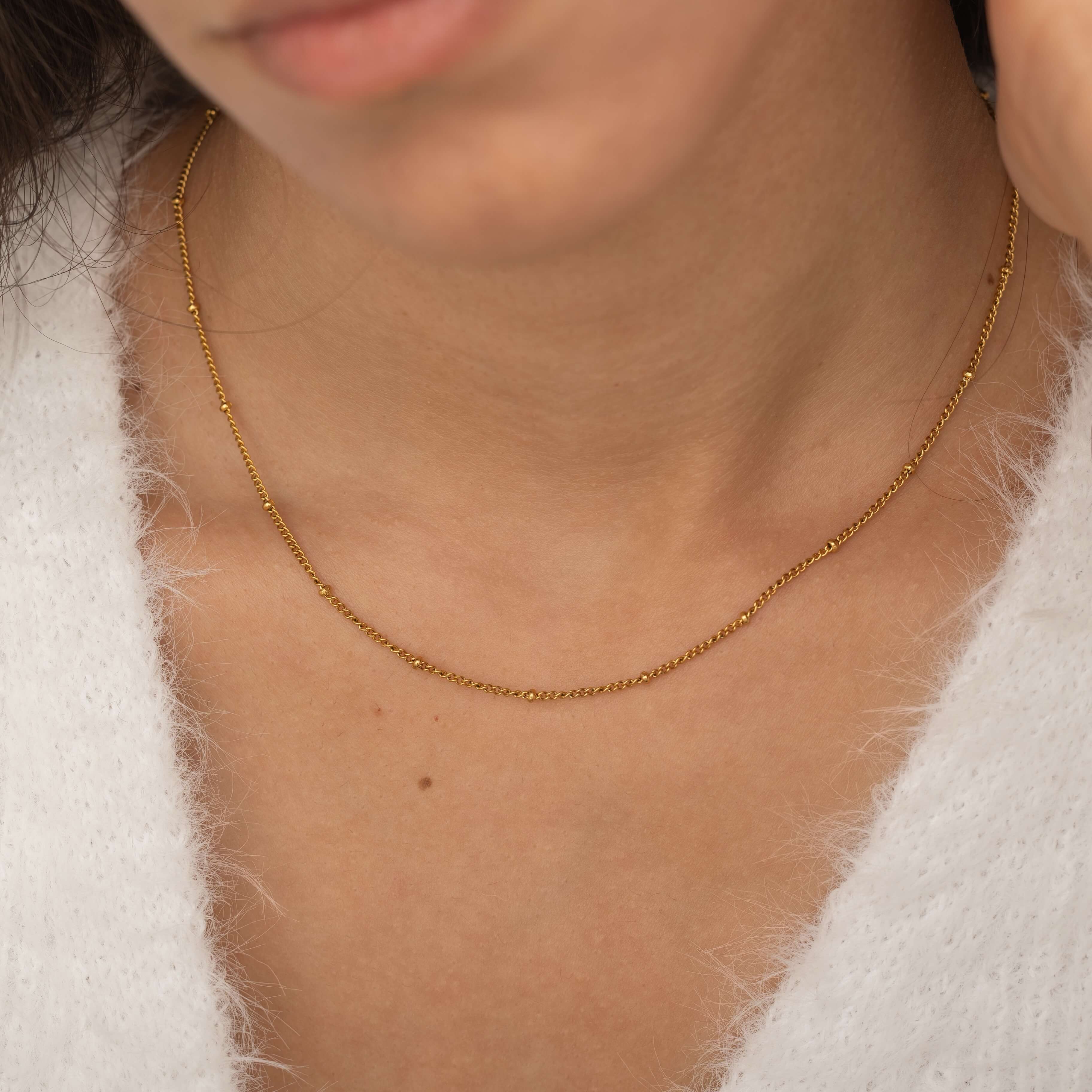 Dainty Layering Gold Satellite Beads Necklace 