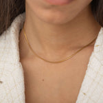 Gold Serpentine Vintage Chain Necklace for Layering. Waterproof and tarnish free jewelry