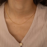 Gold thin snake herringbone necklace perfect for layering