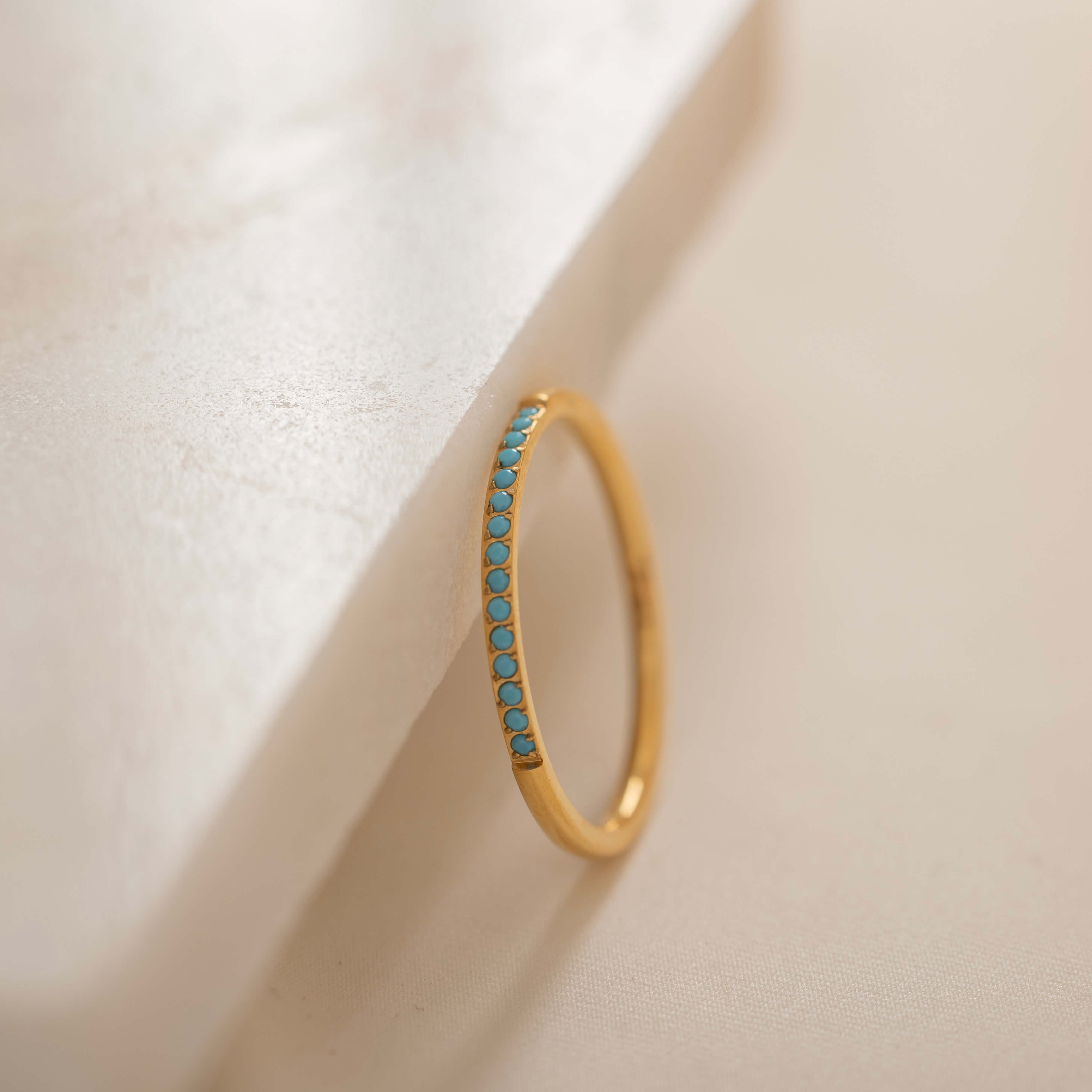 Dainty Thin Turquoise Ring for Everyday in Gold Filled