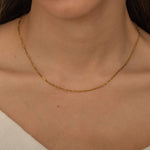 Gold Twist Singapore Chain Necklace for Layering. Waterproof Necklace and Tarnish Free Jewelry