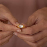 gold filled diamond signet bold ring