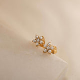 Mini Flower Pearls Stud Earrings