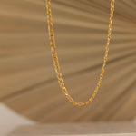 Dainty 3mm Gold Figaro Chain Necklace for Women and Men 