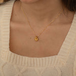 Dainty Gold Knot Pendant with Cable Chain Necklace perfect for bridal jewelry 