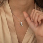 Silver Initial Letter Charm Necklace perfect for everyday wear. Custom letter jewelry