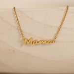 Mama Necklace for Everyday Wear in Gold with Cable Chain 