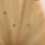 Custom Mama Necklace in gold with cable chain 