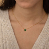 green stone gemstone small pendant necklace