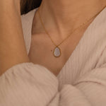 Dainty Chain with Mother of Pearl Irregular Pendant Necklace in Gold