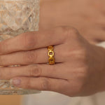 waterproof gold link paperclip ring