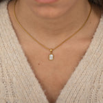 Gold Mother of Pearl Rectangular Necklace for Women