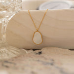 Dainty Chain with Mother of Pearl Irregular Pendant Necklace in Gold