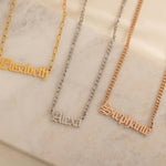 Old Custom Name Necklace in Gold, silver, rose gold. Personalized Name, Number Necklace for Everyday