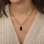 Everyday Onyx Chain pendant with cuban chain necklace