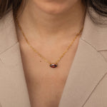 Marquise Garnet Gold Necklace