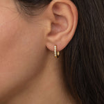 pave paperclip hoop earrings