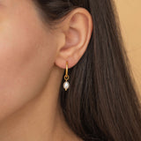 gold drop waterproof hoop earrings