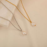 Dainty Freshwater Pearl Necklace that it is tarnish free and waterproof