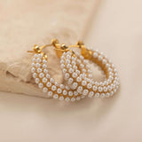 chunky style pearls earrings 