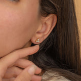 dainty tarnish free pearl stud earrings