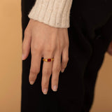 Red Birthstone Signet Ring