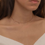 Rose Gold Custom side initial necklace with custom chain styles. It is waterproof and tarnish free. 