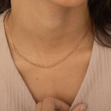 Dainty 3mm Rose Gold Figaro Chain Necklace for Women and Men 