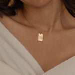 Rose Gold custom handwriting necklace with engraved handwritten message