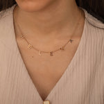 Waterproof Rose Gold Spaced Letter Initial Necklace 