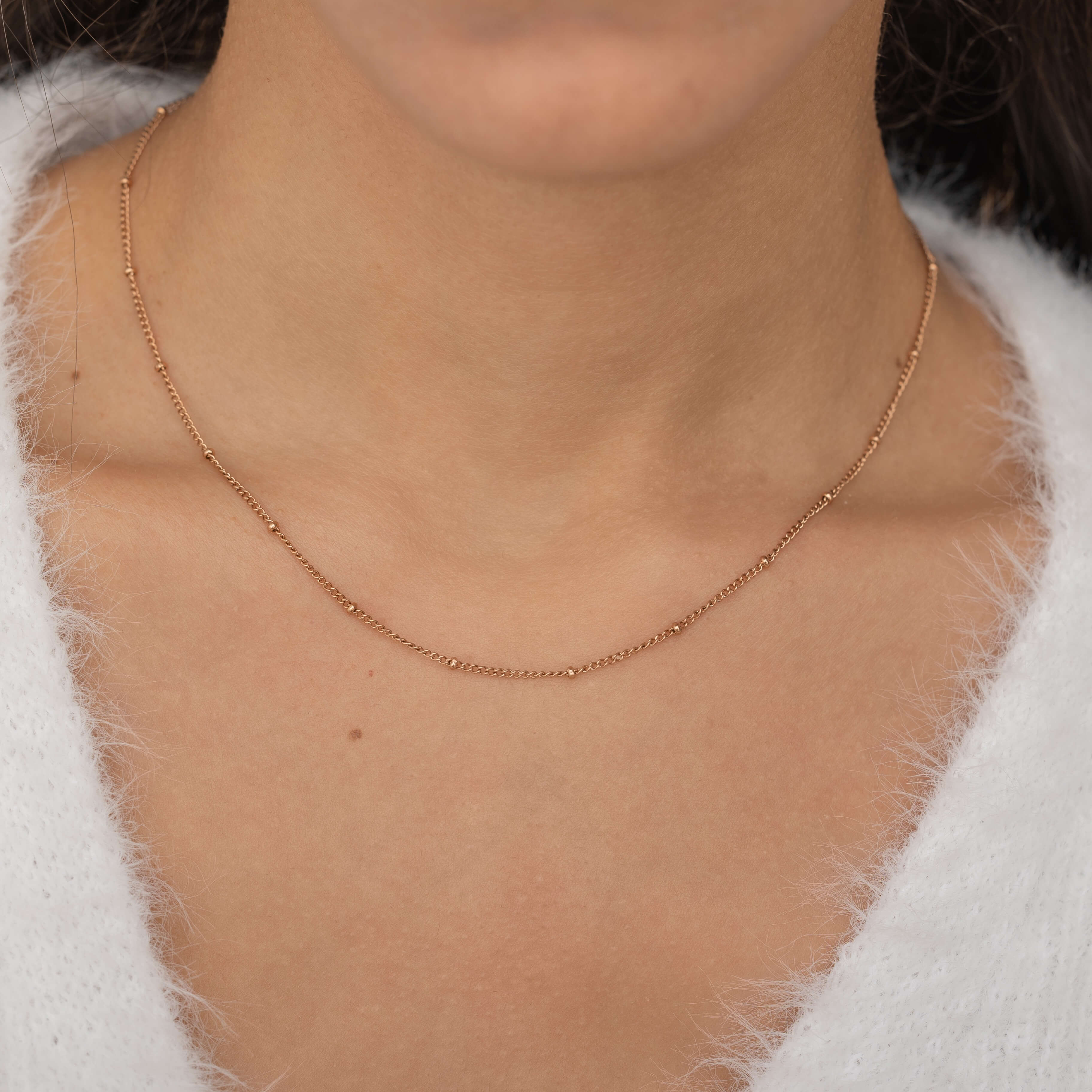 Dainty Layering Rose Gold Satellite Beads Necklace 