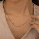 Rose Gold thin snake herringbone necklace perfect for layering