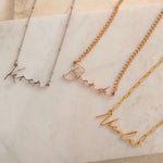 Rose Gold, Silver and Gold Filled Personalized Name Necklace with Custom Chain Style