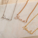 Rose Gold, Silver and Gold Filled Personalized Name Necklace with Custom Chain Style