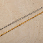 Silver, Gold Serpentine Vintage Chain Necklace for Layering. Waterproof and tarnish free jewelry