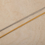 Silver, Gold Serpentine Vintage Chain Necklace for Layering. Waterproof and tarnish free jewelry