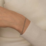 Dainty Silver Round Box Chain Bracelet for Men