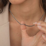 3mm Silver Curb Chain Necklace for Women and Men. Waterproof and Tarnish Free Jewelry