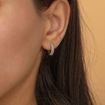 silver pave earrings