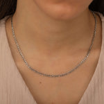 Dainty 3mm Gold Figaro Chain Necklace for Women and Men 