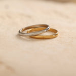 Dainty 2mm Thin Stacking wedding band ring. waterproof and tarnish free rings