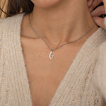 Silver Initial Heart Charm Necklace for Mom. Waterproof and tarnish Free Jewelry