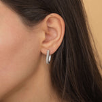 silver large hoop earrings