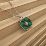 silver malachite north star necklace for everyday waterproof