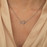 Silver Custom Name Necklace for Mom
