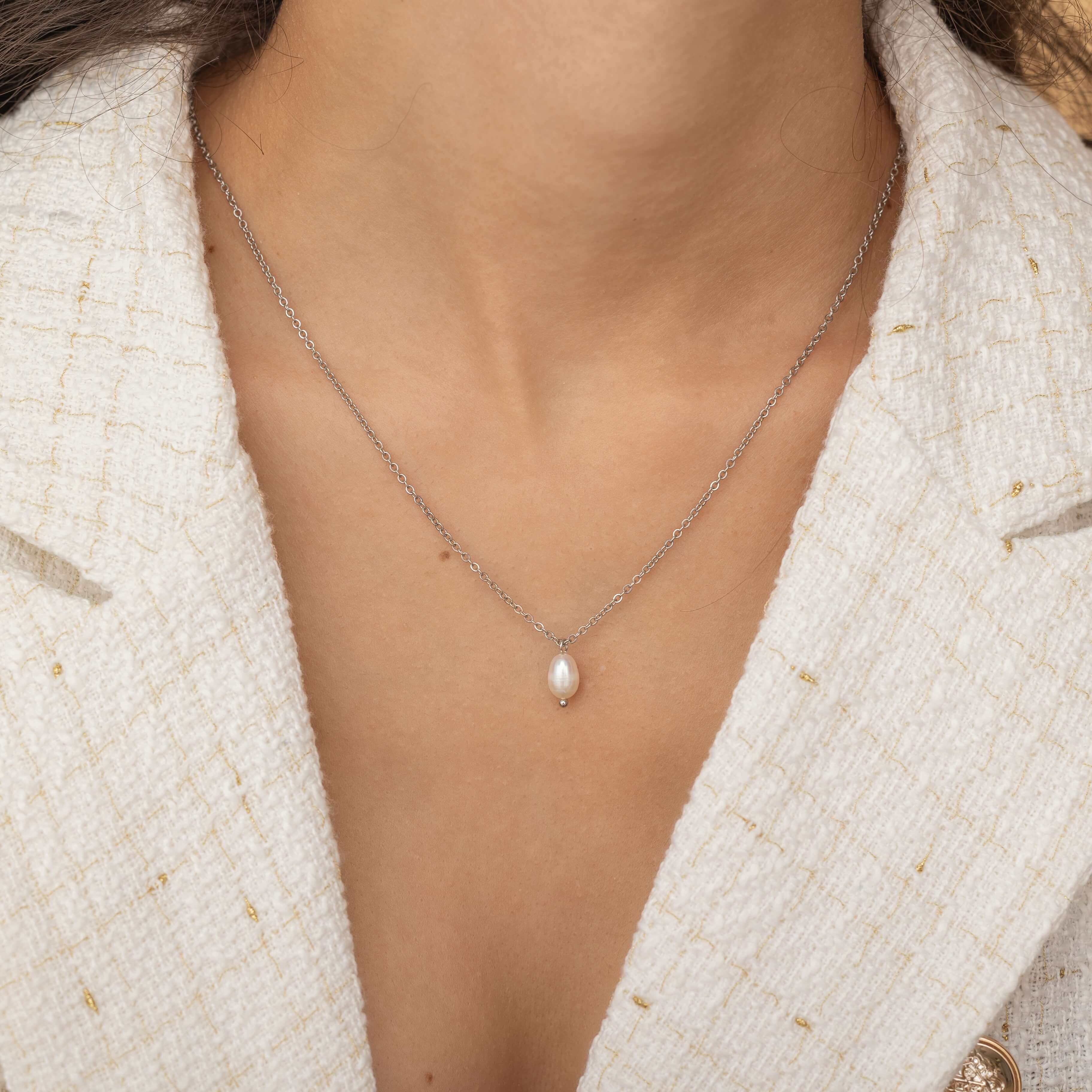 Dainty Freshwater Pearl Necklace that it is tarnish free and waterproof