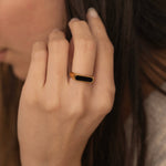 gold statement onyx black stone ring for everyday 