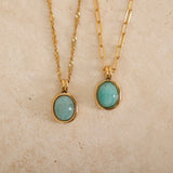 gold amazonite necklace with custom chain necklace